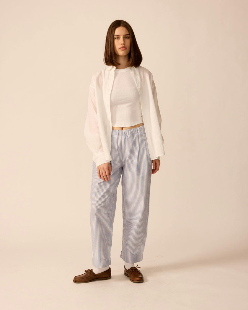Adult Friday Pant in Oxford Blue Stripe