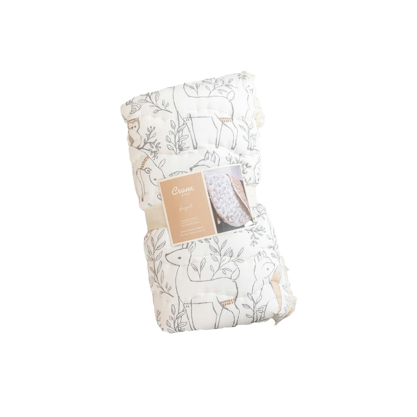 Ezra Woodland Animal Cotton Quilted Baby Play Mat