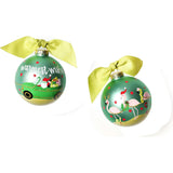 Warmest Wishes Santa Glass Ornament