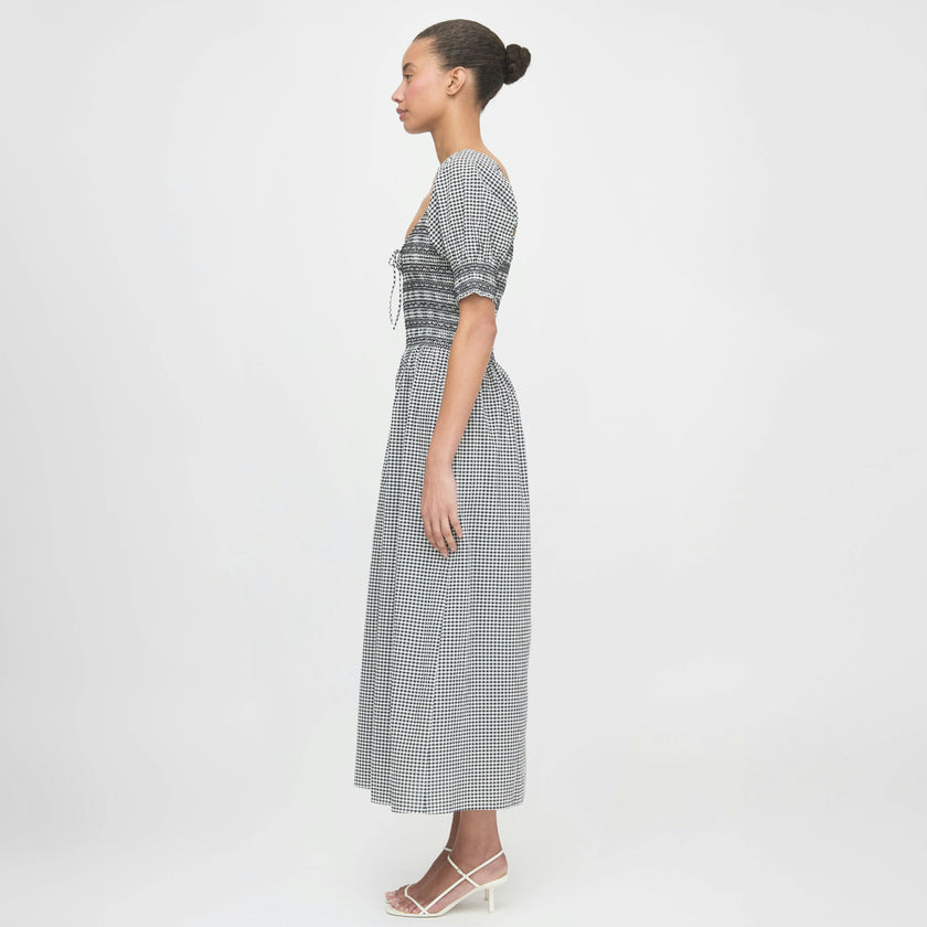 The Madeline Nap Dress - Black/Sand Gingham