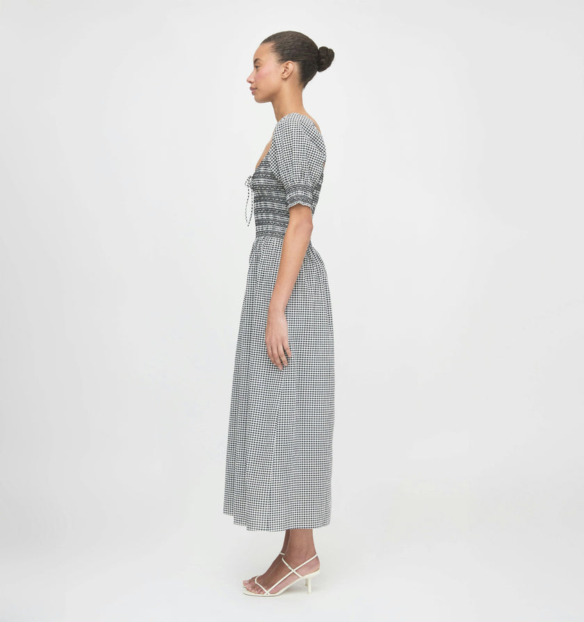 The Madeline Nap Dress - Black/Sand Gingham