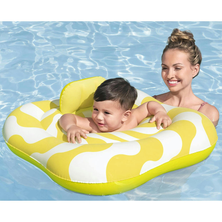 Comfort Plush: Baby Float - Yellow Wavy Square
