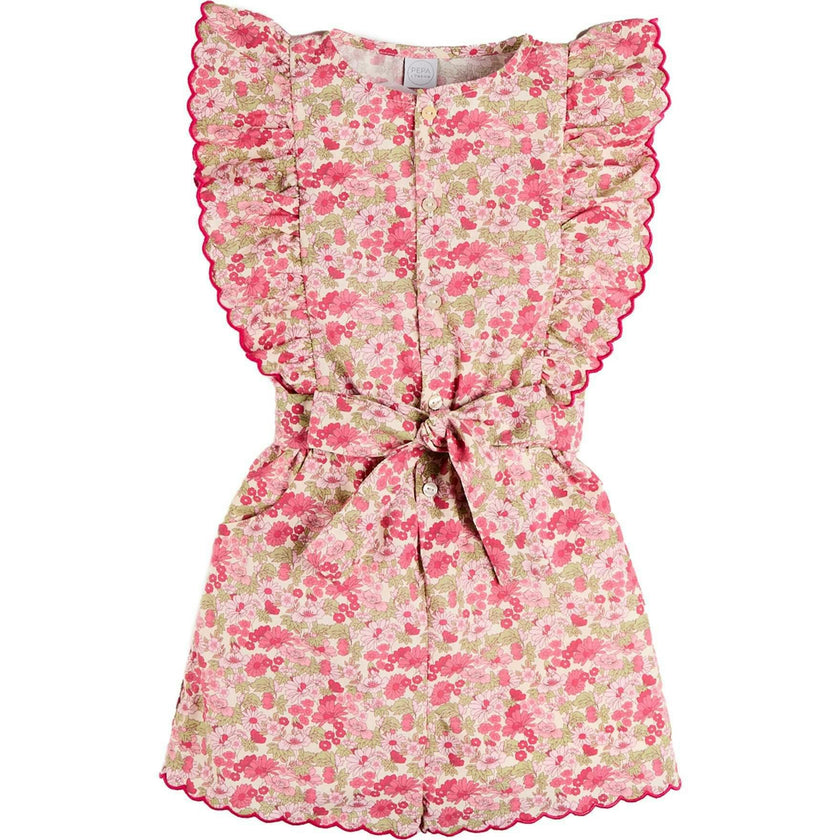 Margret Floral Ruffle Detail Playsuit in Pink (4-12yrs)