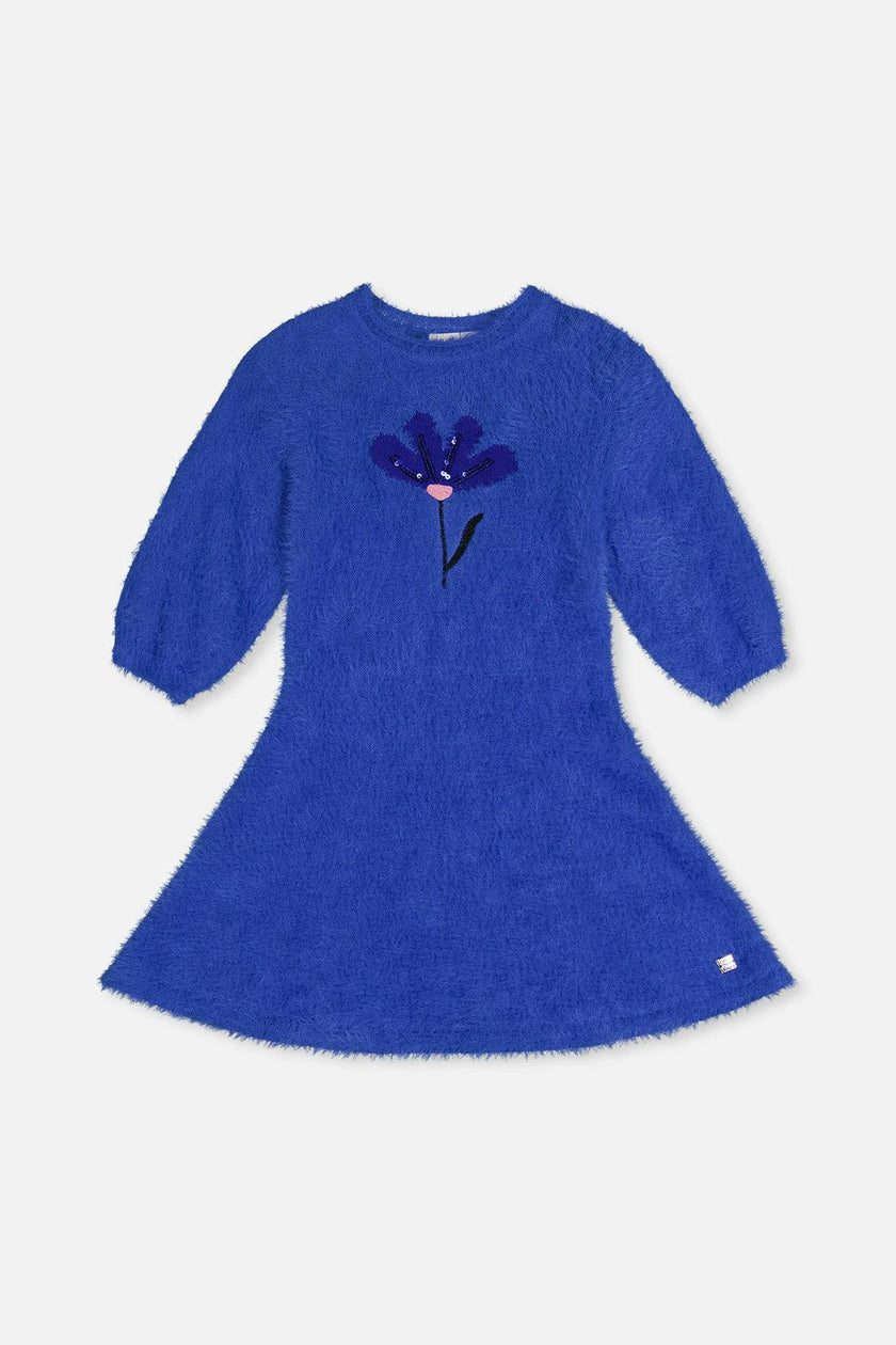 Hairy Knitted Dress Royal Blue