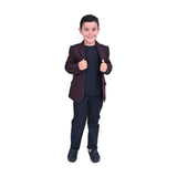 Red Bordeaux Peak Lapel Blazer