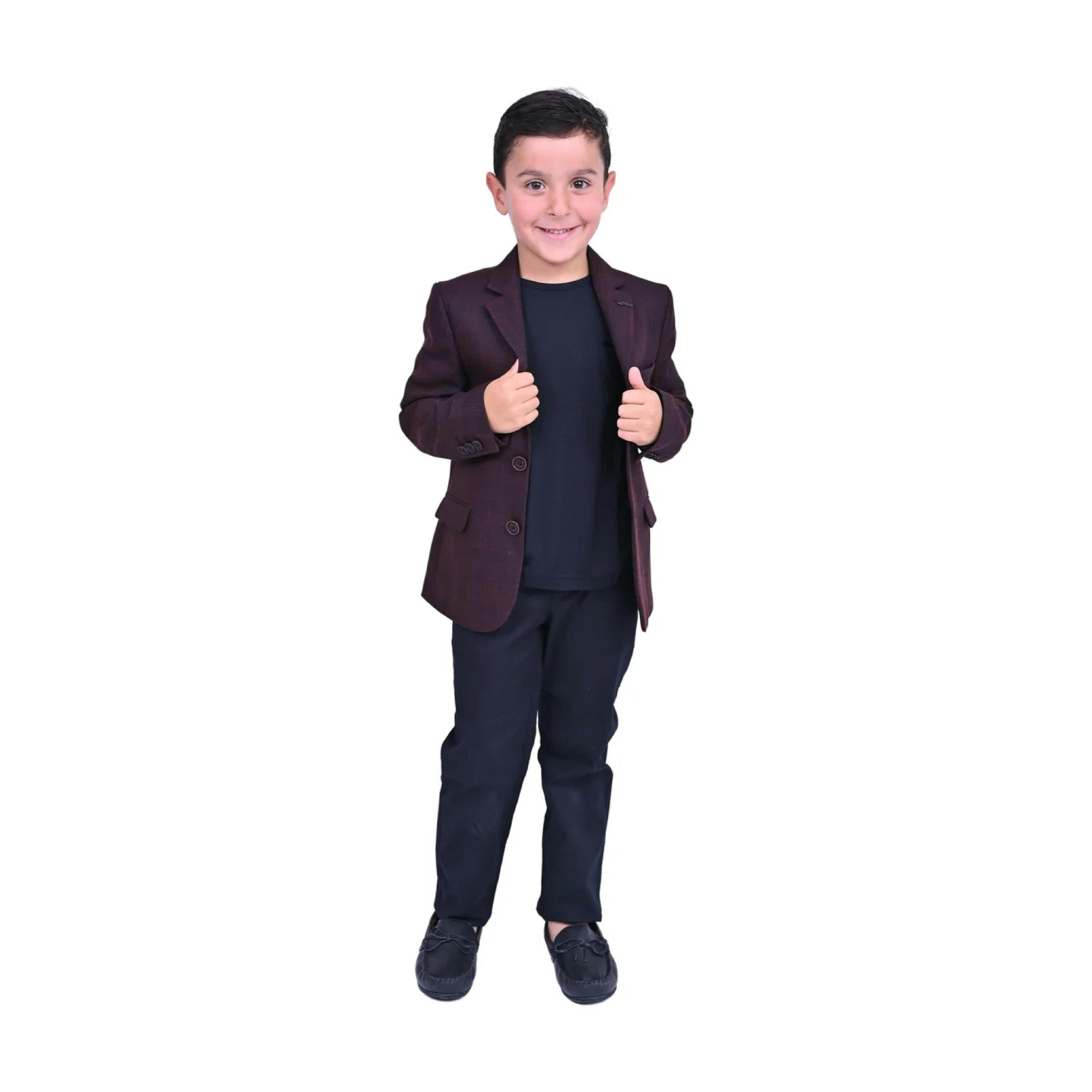 Red Bordeaux Peak Lapel Blazer