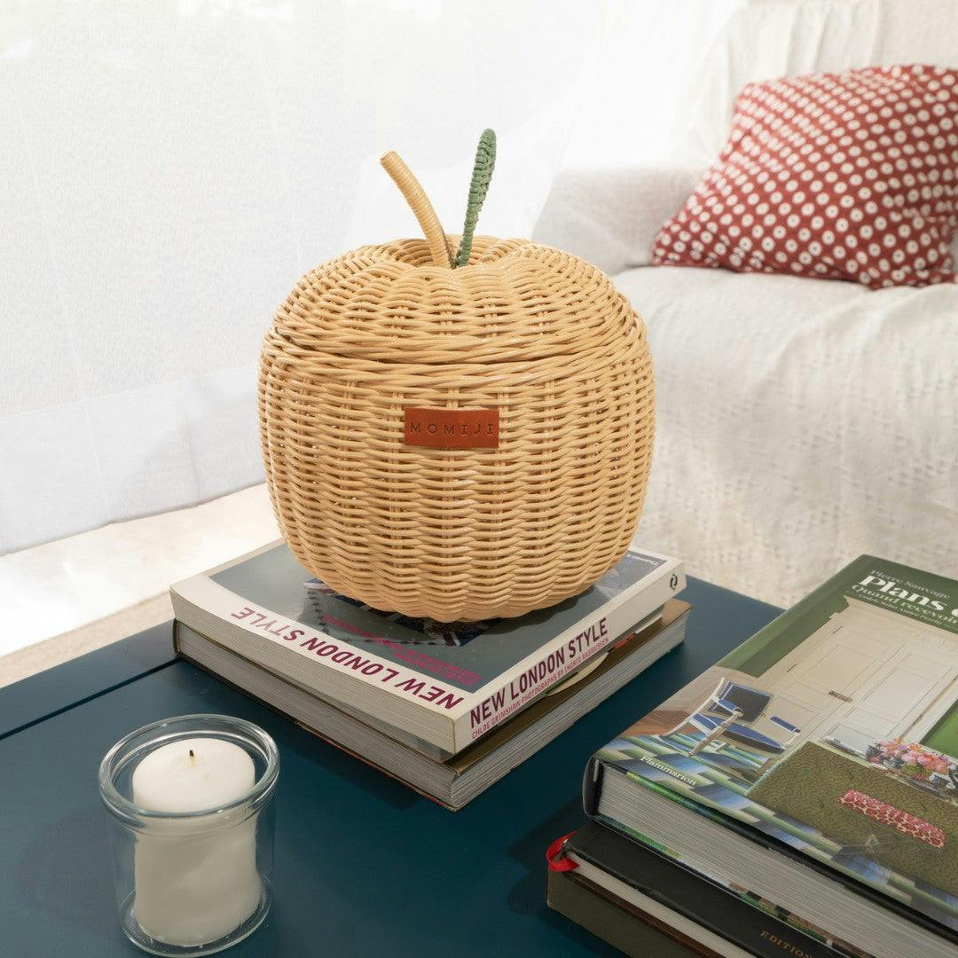Apple Rattan Storage Basket Natural - Small