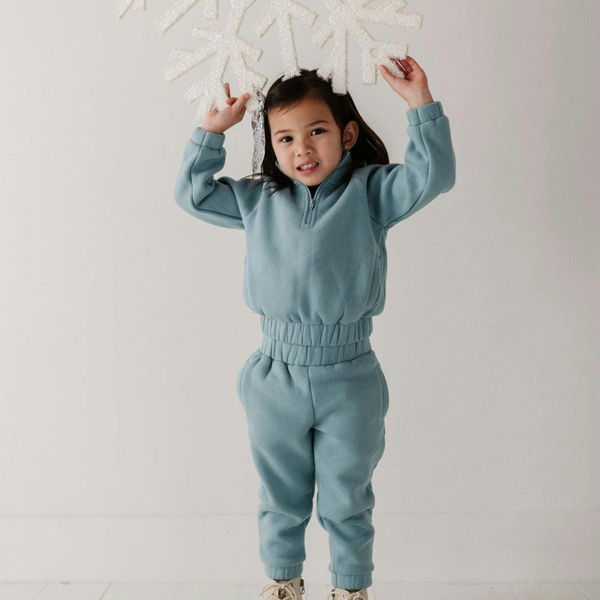 Fleece Zip Set Heather Gray