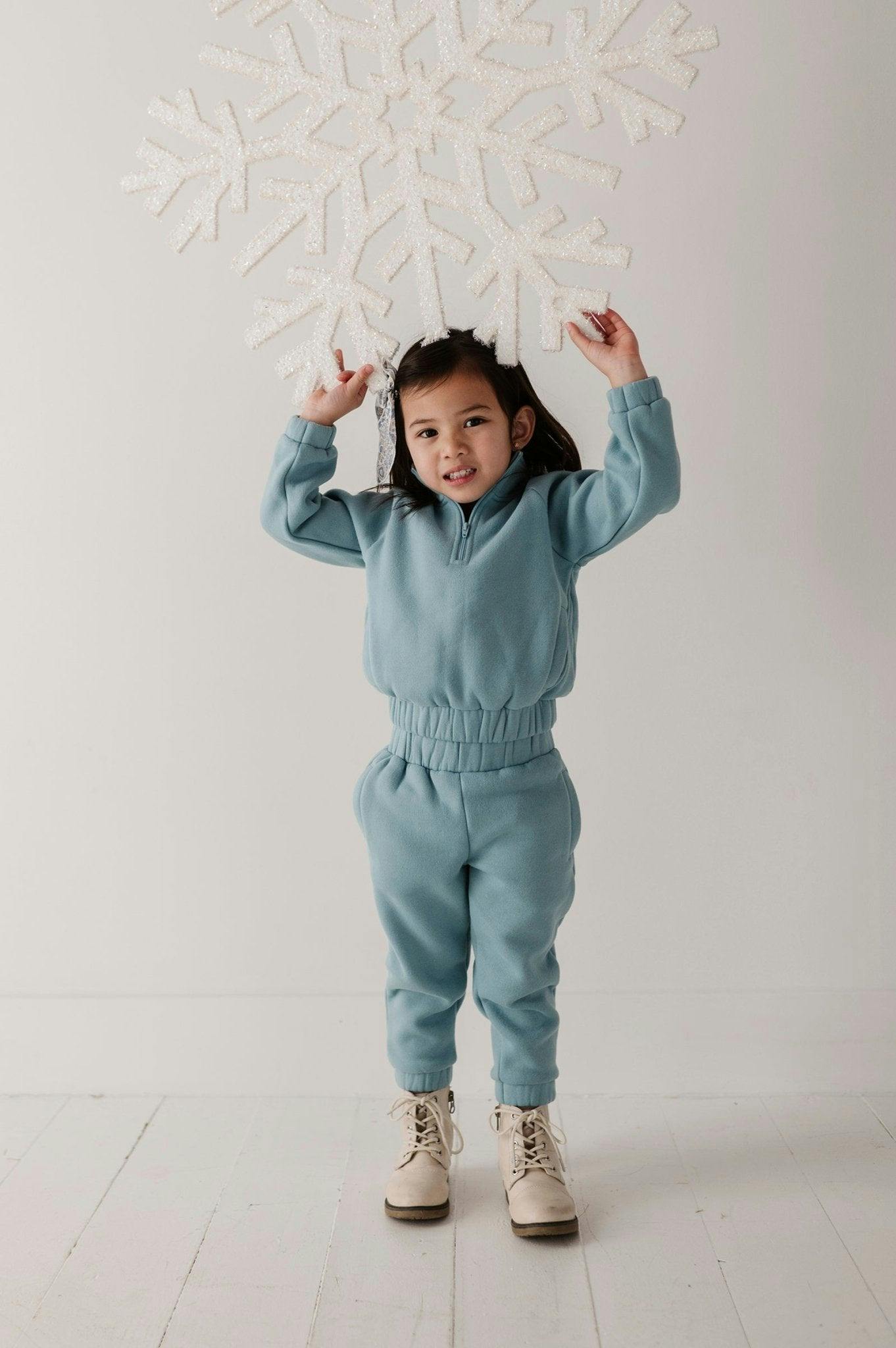 Fleece Zip Set Heather Gray