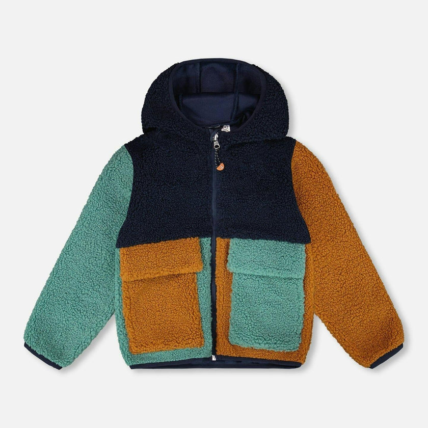 Sherpa Jacket Navy Colorblock
