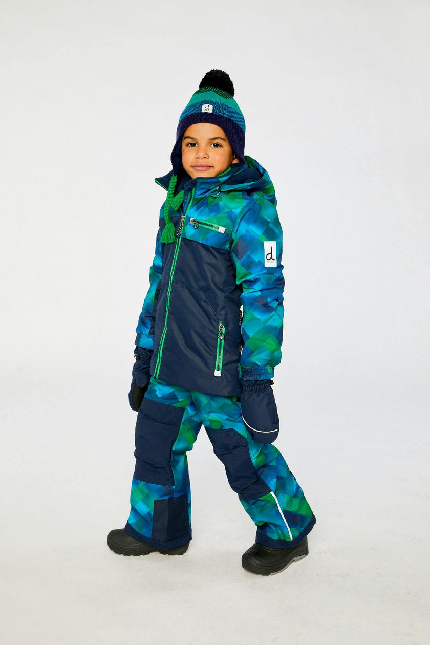 Two Piece Play Snowsuit Blue and Green Checkered Print