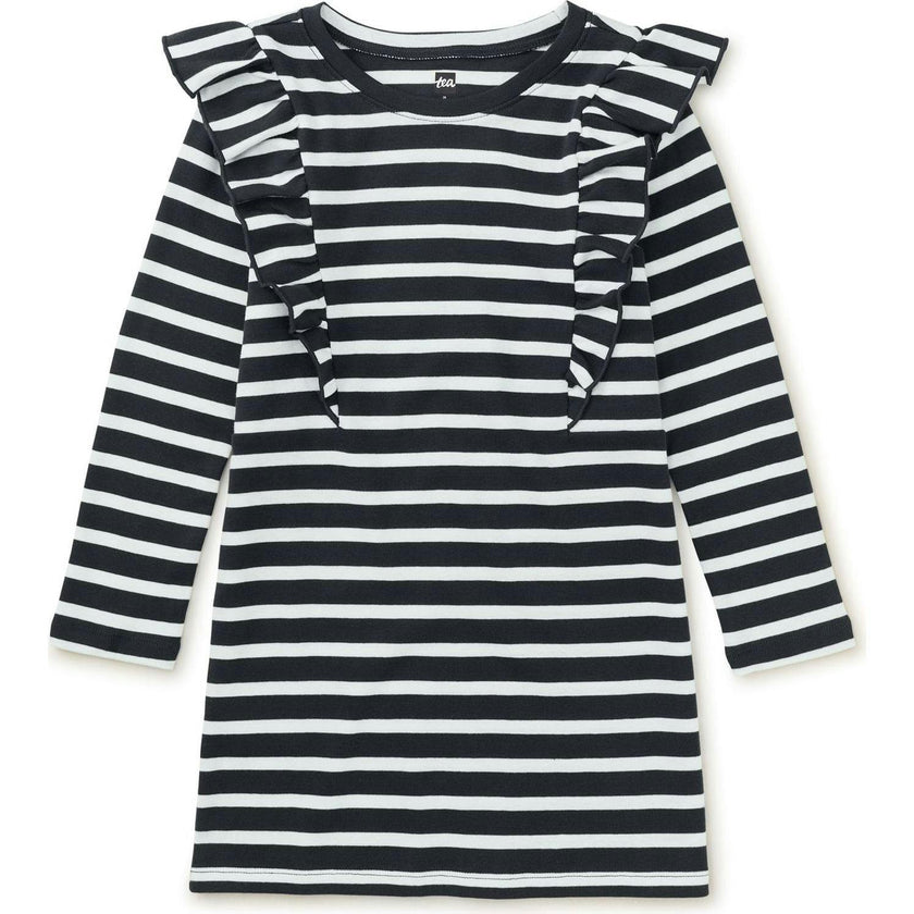 Ruffle Sleeve A-Line Dress, Blue