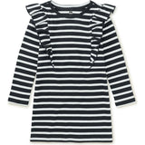 Ruffle Sleeve A-Line Dress, Blue
