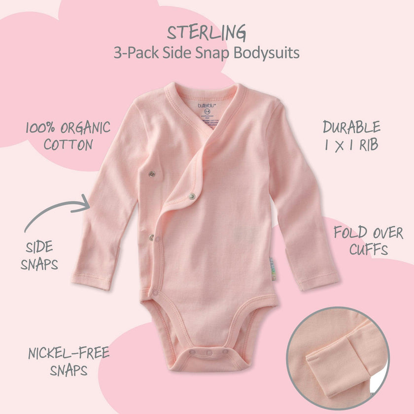 STERLING 3-Pack Side Snap Bodysuit