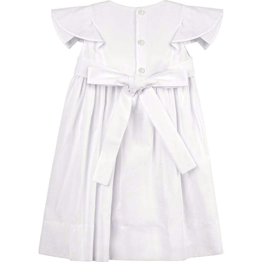 White Elegant Smocked Wedding Dress