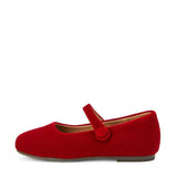 Cleo Velvet Square Toes Mary Jane Style Ballet Flats