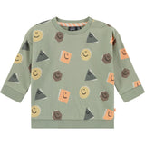 Crew Neck All-Over Animated Shapes Graphic Sweatshirt