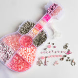 Cowgirl Pink Letter Bead Guitar Shaped Bead Kit with Western Charms
