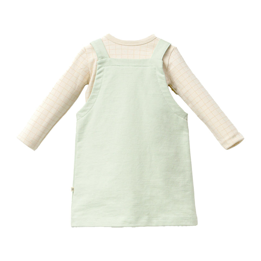 Green Animal Print Pinafore Dress