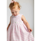 Pink Stripe Dress & Bloomer with Flowers