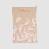 Custom Personalized Baby Sustainable Knit Throw Blanket - Rabbits
