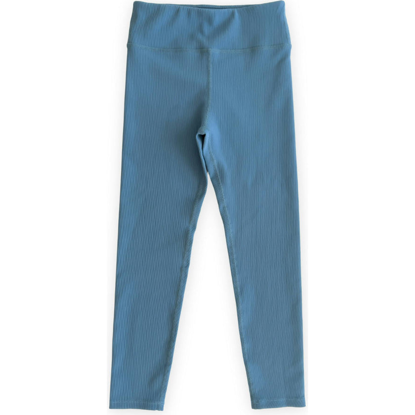 Sporty Ribbed Leggings, Blue