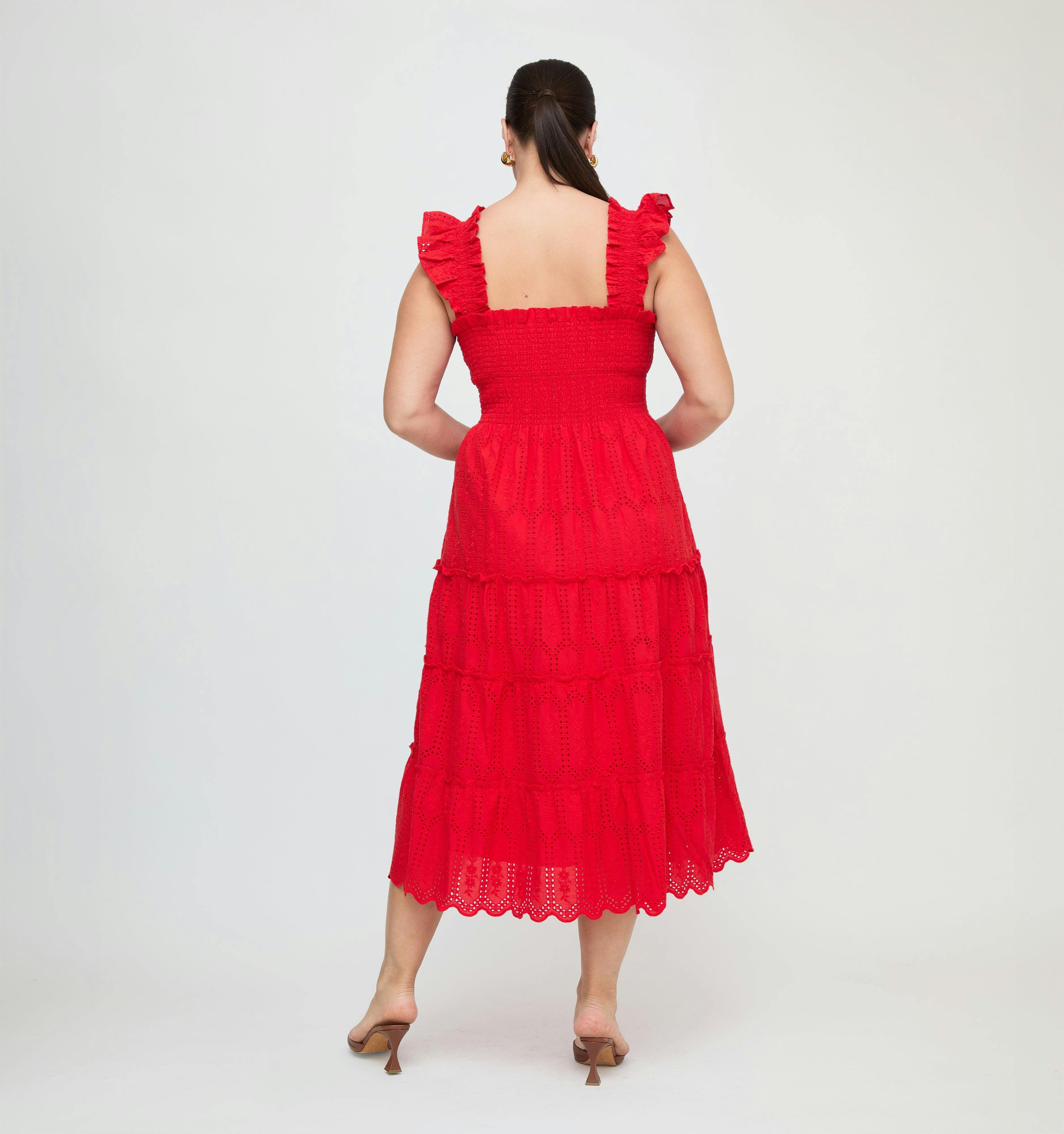 The Ellie Nap Dress - Cherry Trellis Broderie