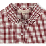 Organic Button Down Peter Pan Collar Top, Red