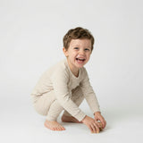 Oatmeal Stripe Bamboo Kids Pajama Set