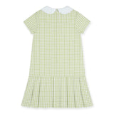 Check Dress with Pleated Skirt And Bows