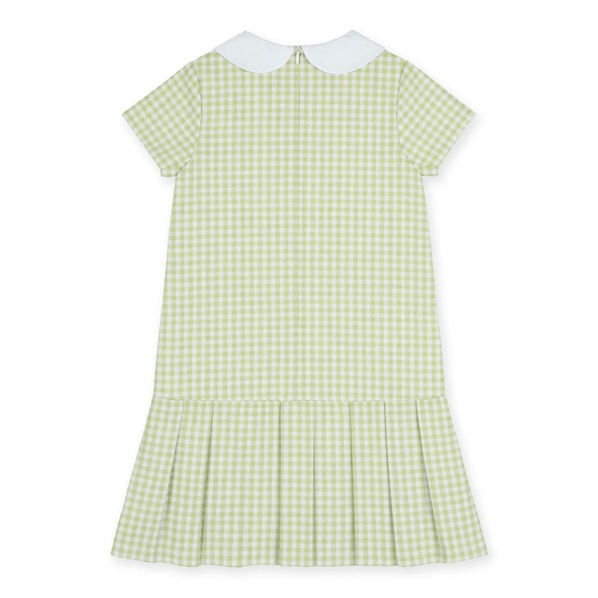 Check Dress with Pleated Skirt And Bows