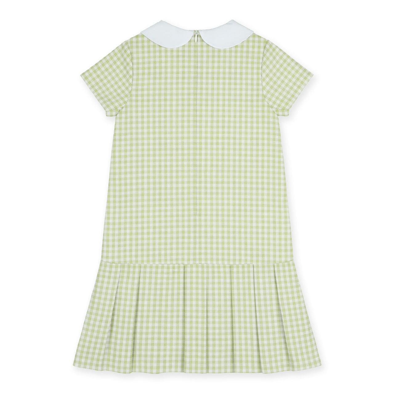 Check Dress with Pleated Skirt And Bows