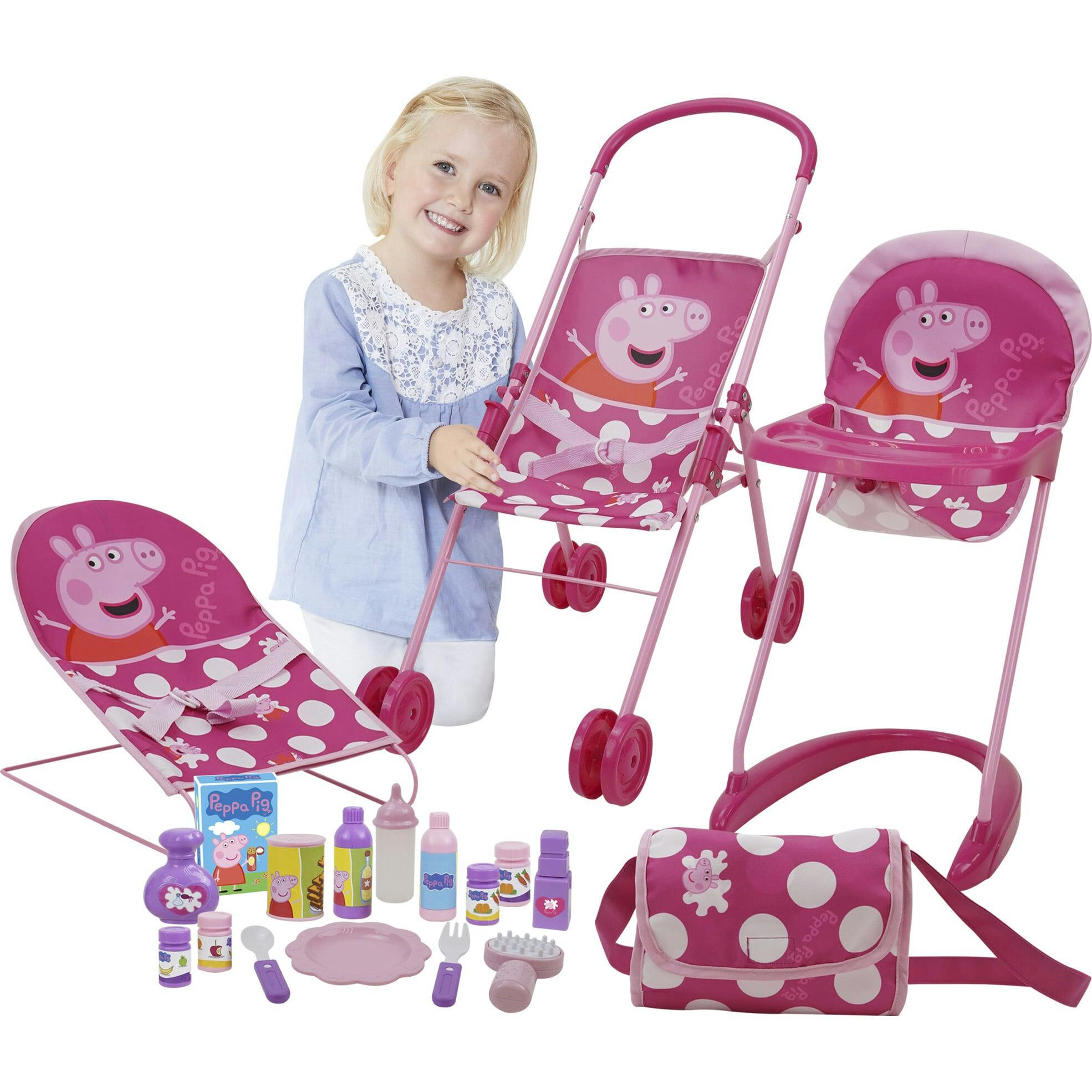 Peppa 19 Piece Doll Sleep N' Play Set - Pink & White Dots