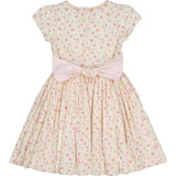 Poppy Pink Short Puff Sleeves Smocked Dress