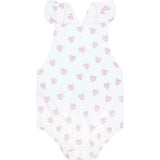 Pink Heart Print Ruffle Bubble