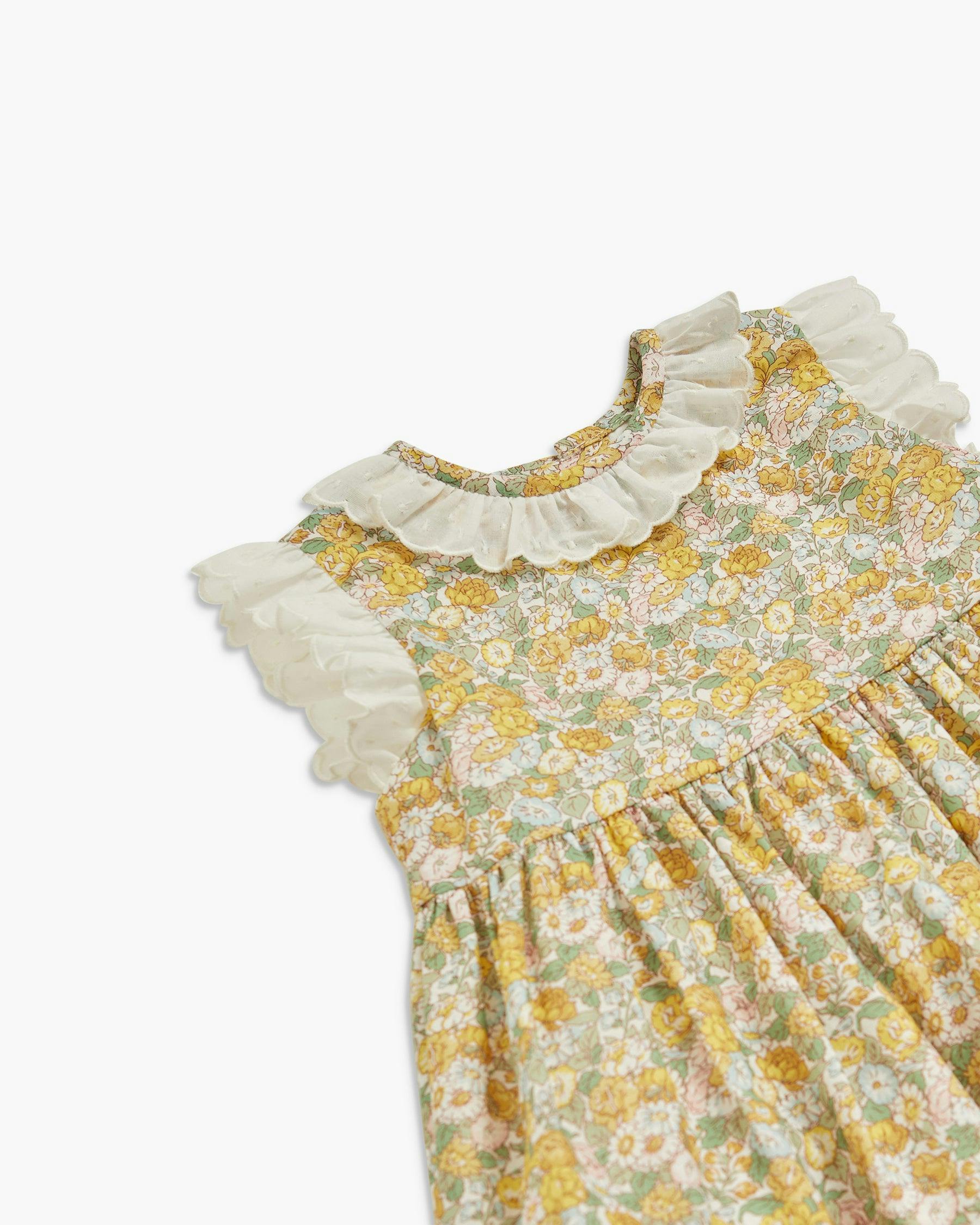Maria Dress Yellow Green Liberty