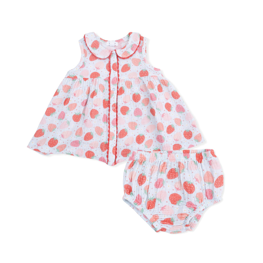 Strawberry Bliss - Jill Dress Sleeveless with Bloomer