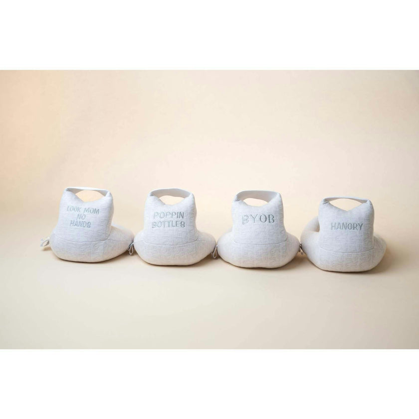 Baby Bottle Pillow Holder for Parents - "Sip Happens"