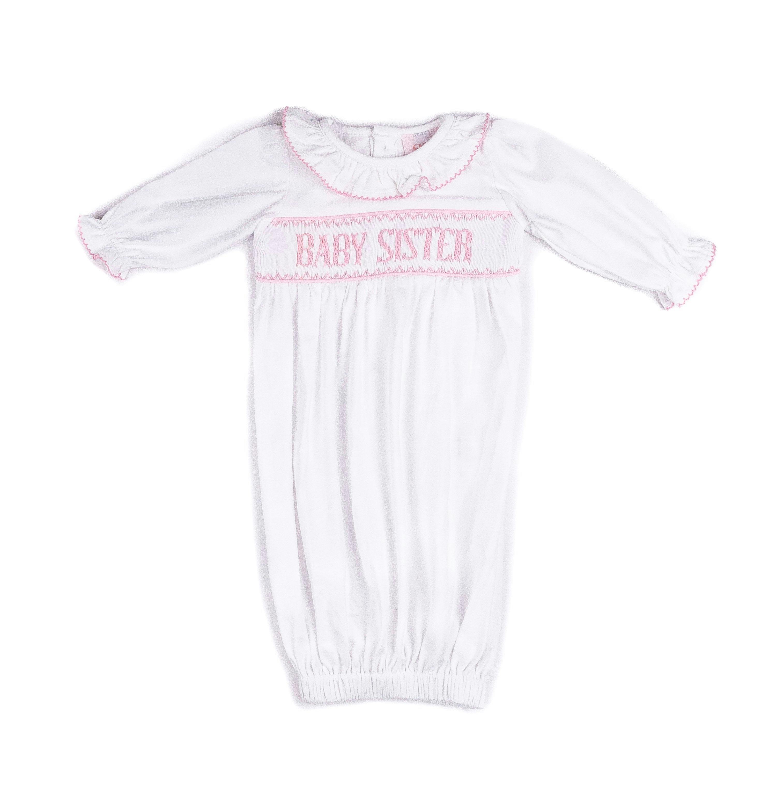 Baby Sister Gown - White/Pink