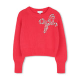 Red Rhinestone Knit Sweater