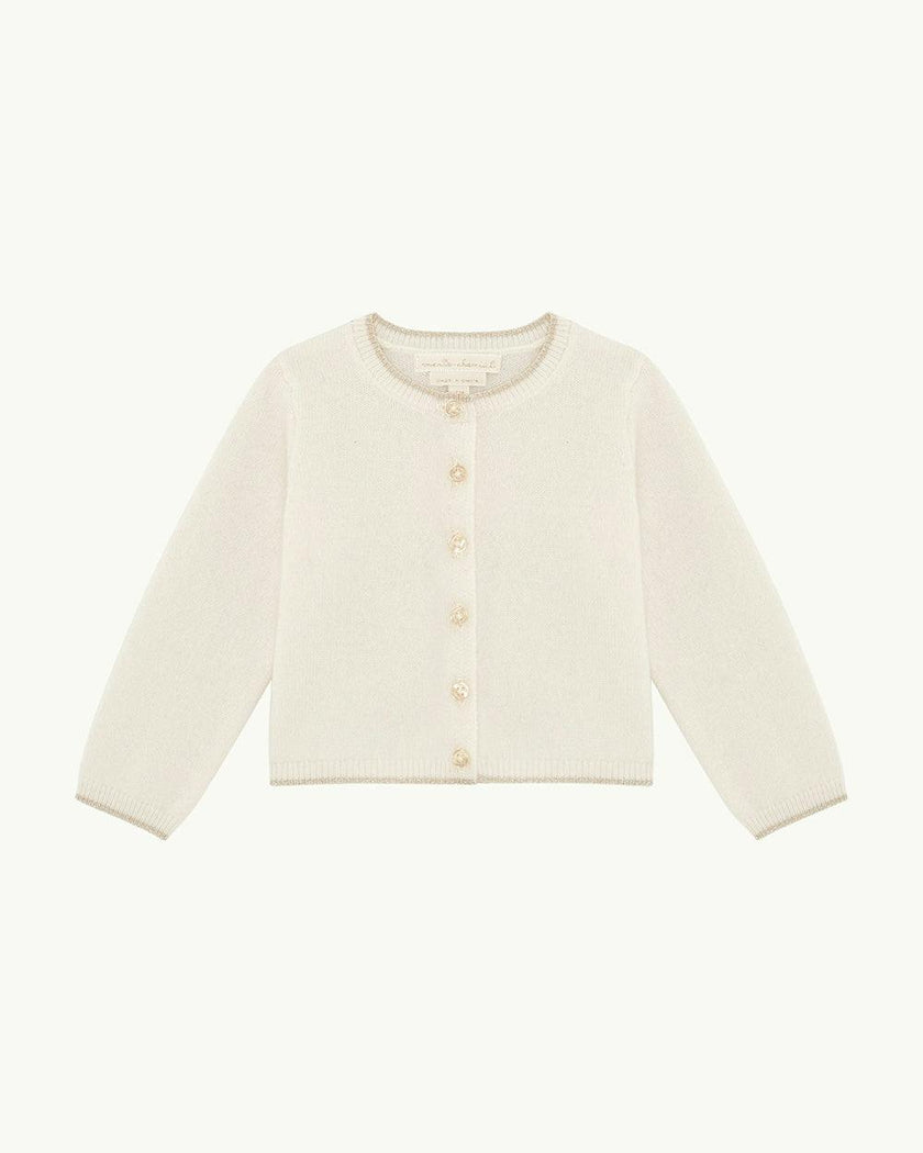 Cassandra Cashmere Angel Wing™ Cardigan - Ivory