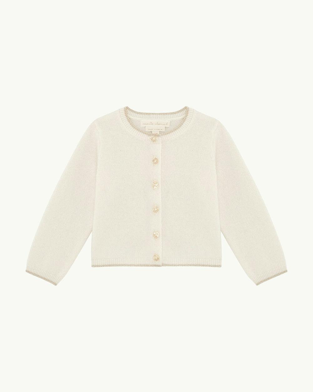 Cassandra Cashmere Angel Wing™ Cardigan - Ivory