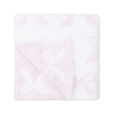 Chenille - Baby Pink Bow Blanket