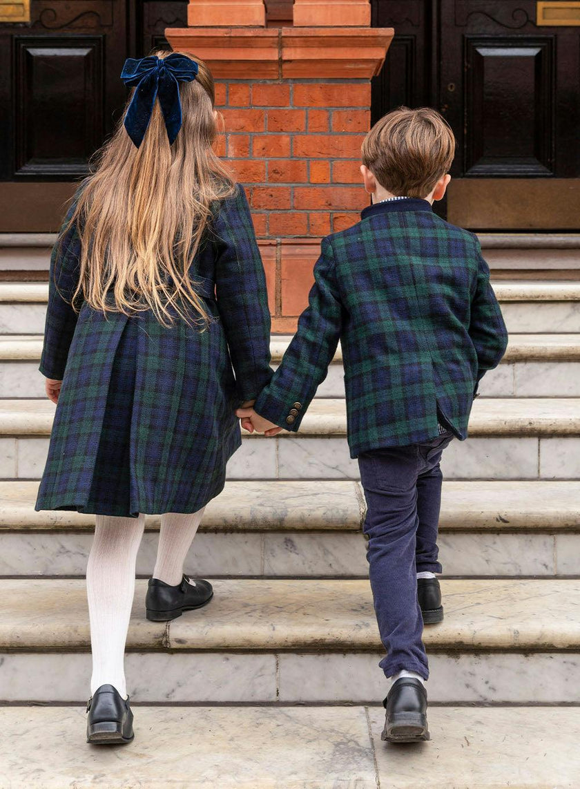Classic Coat in Navy Plaid