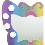 Colorful Butterfly-Shaped Tabletop Vanity with LED-Illuminated Mirror and Accessory Set