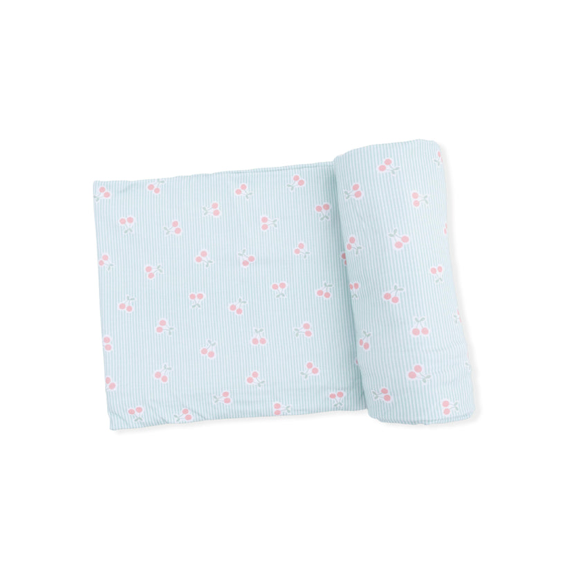 Tiny Cherry Stripe - Swaddle Blanket