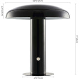 Suillius 11" Contemporary Bohemian Rechargeable/Cordless Iron Integrated LED Mushroom Table Lamp
