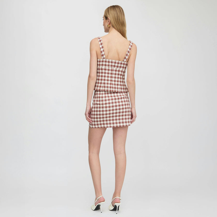 The Aiko Top - Cognac Gingham