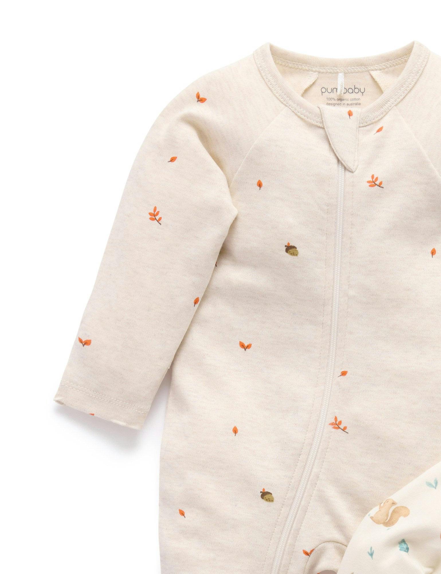 Printed Zip Growsuit Pack Cloud Woodland Print