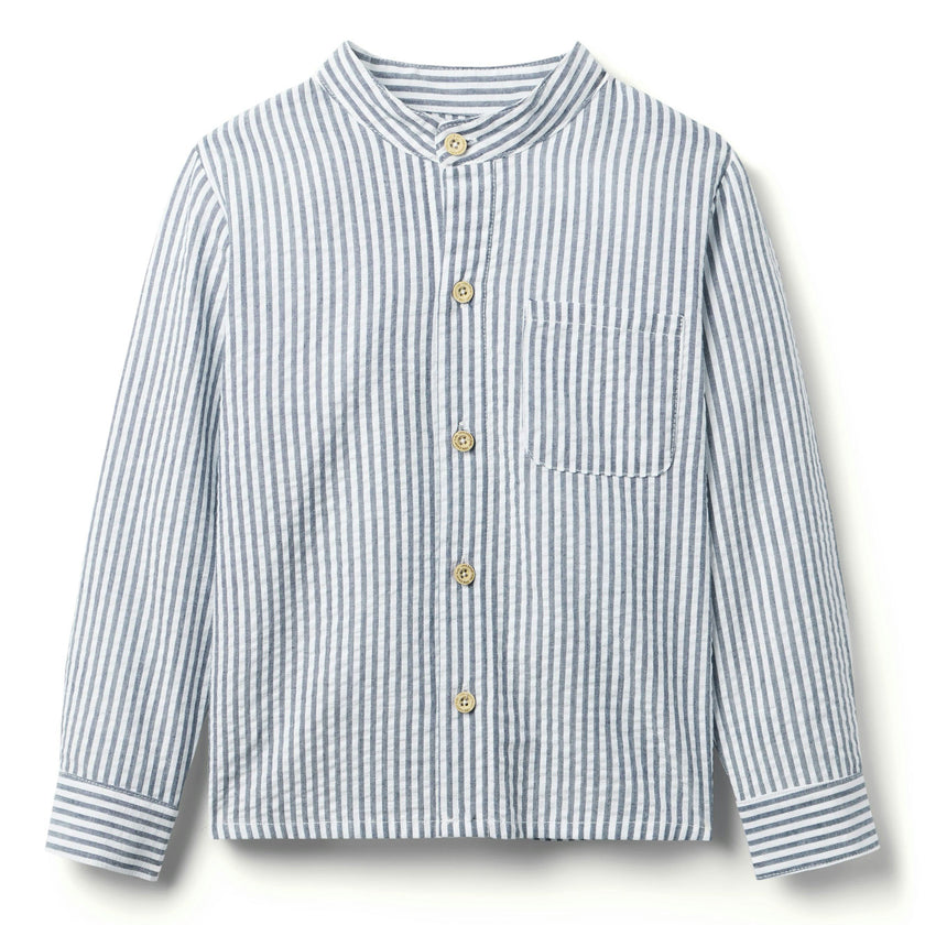 Arthur Long Sleeve Shirt - Navy Seersucker